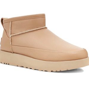 UGG Classic Waterproof Sugar Ultra Mini, Color-sand, Size 9
